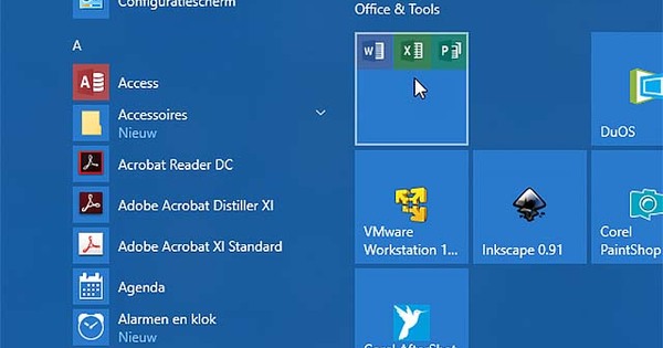 Create folders in your Windows 10 Start menu tiles