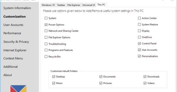 Fine-tune Windows 10 with Ultimate Windows Tweaker